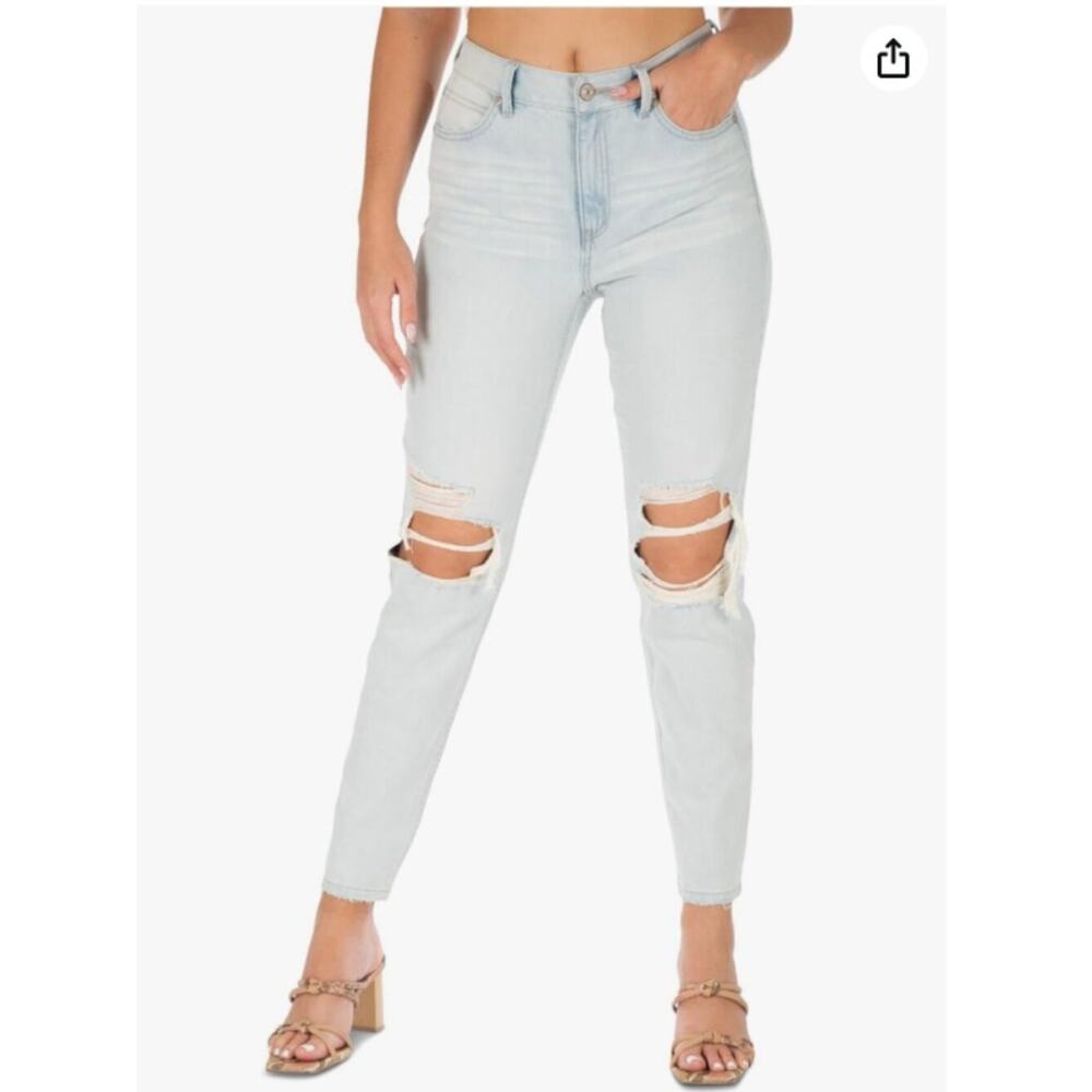 NWT Rewash Women's Real Curve High Rise Mom Distressed Skinny Jeans Size 11/30